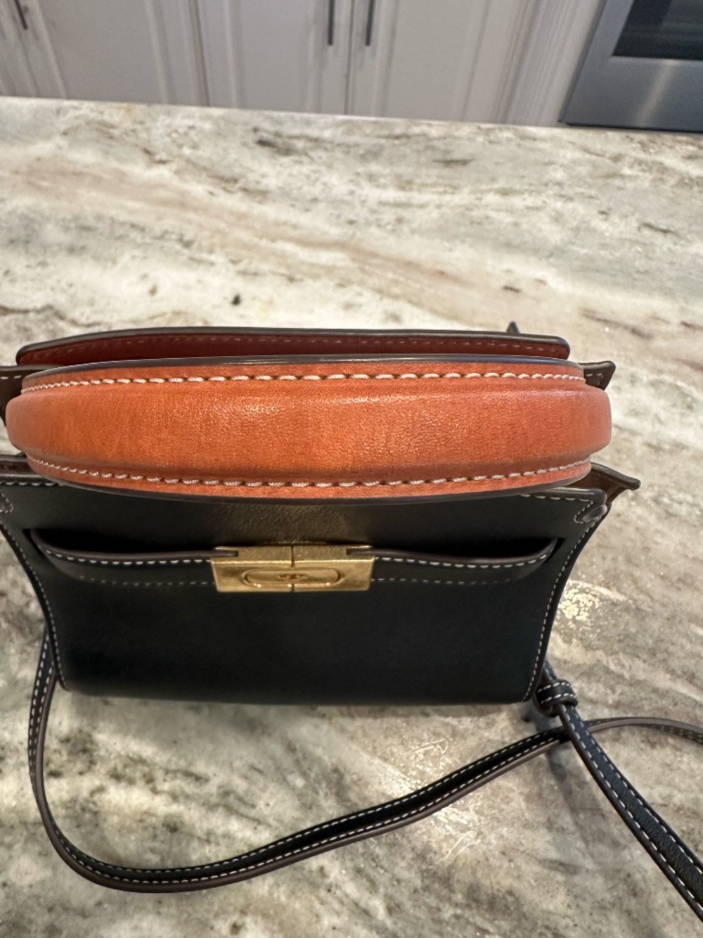 Tory Burch Lee Radziwill Petite Double Bag Black Crossbody + Dust Bag - Picture 14 of 16